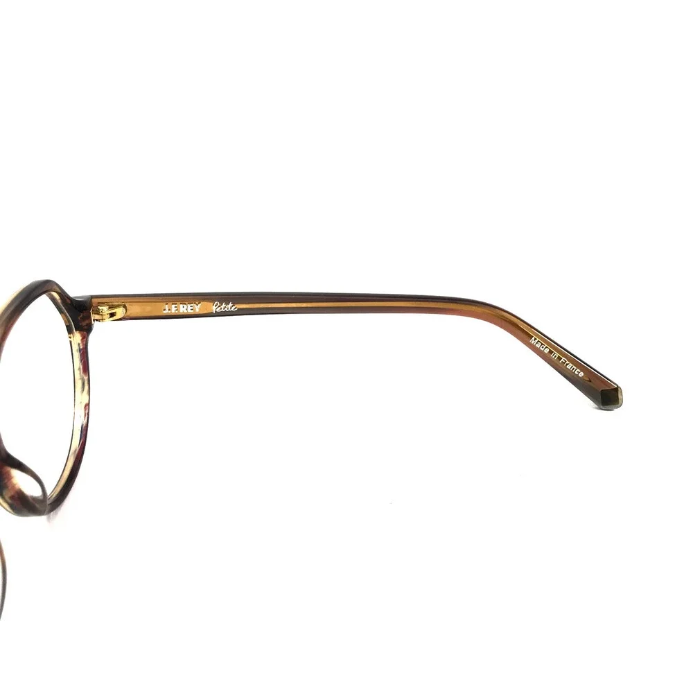J.F. Rey Petite Eyeglasses Frames PA104 7080 Purple Horn Striped Brown 50-16-140